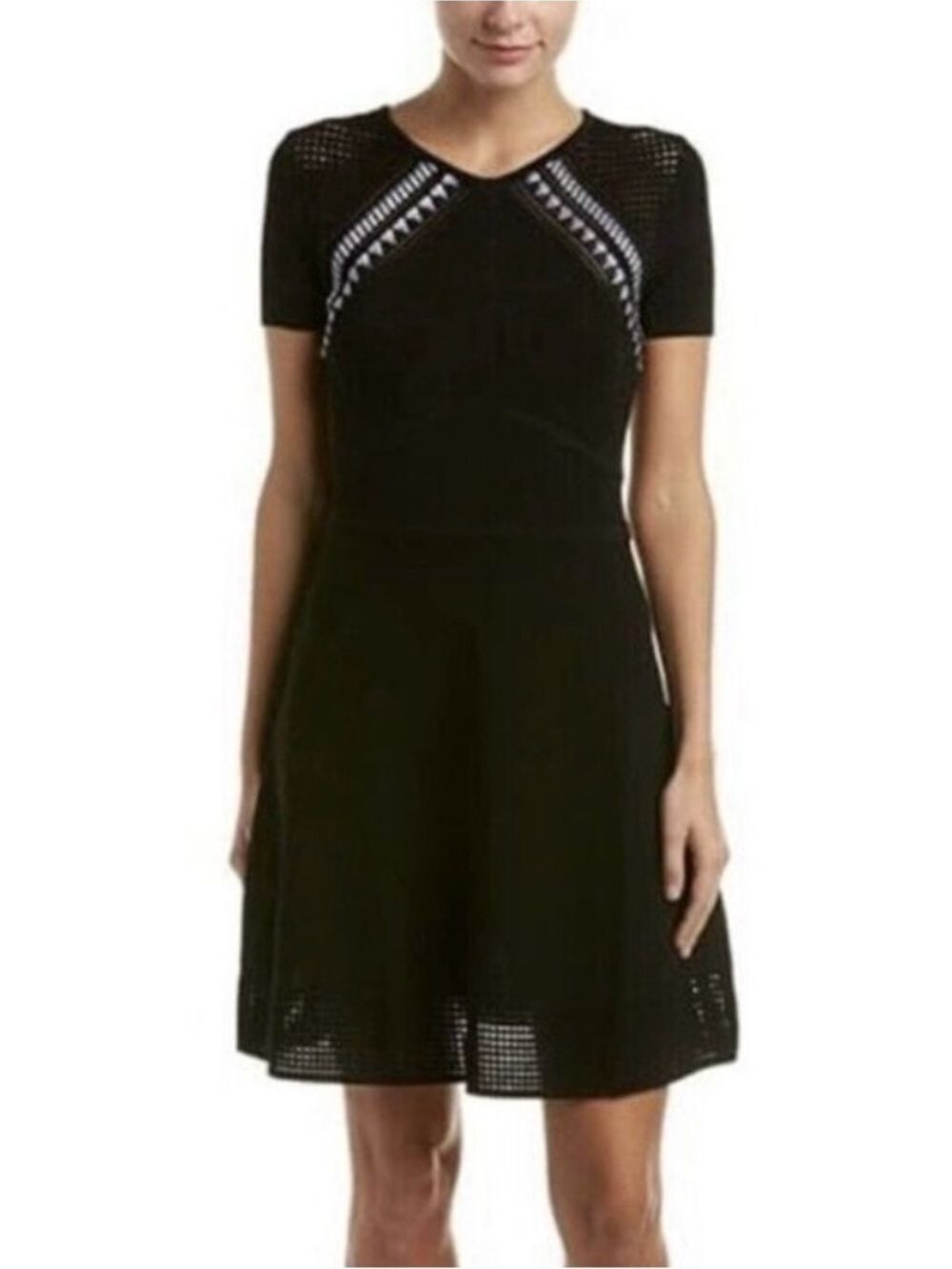 Shoshanna Techo Mesh Bellamy Knit Midi Dress Small Women’s Designer Luxury Party